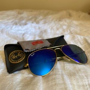 RayBan Blue Reflective Aviators